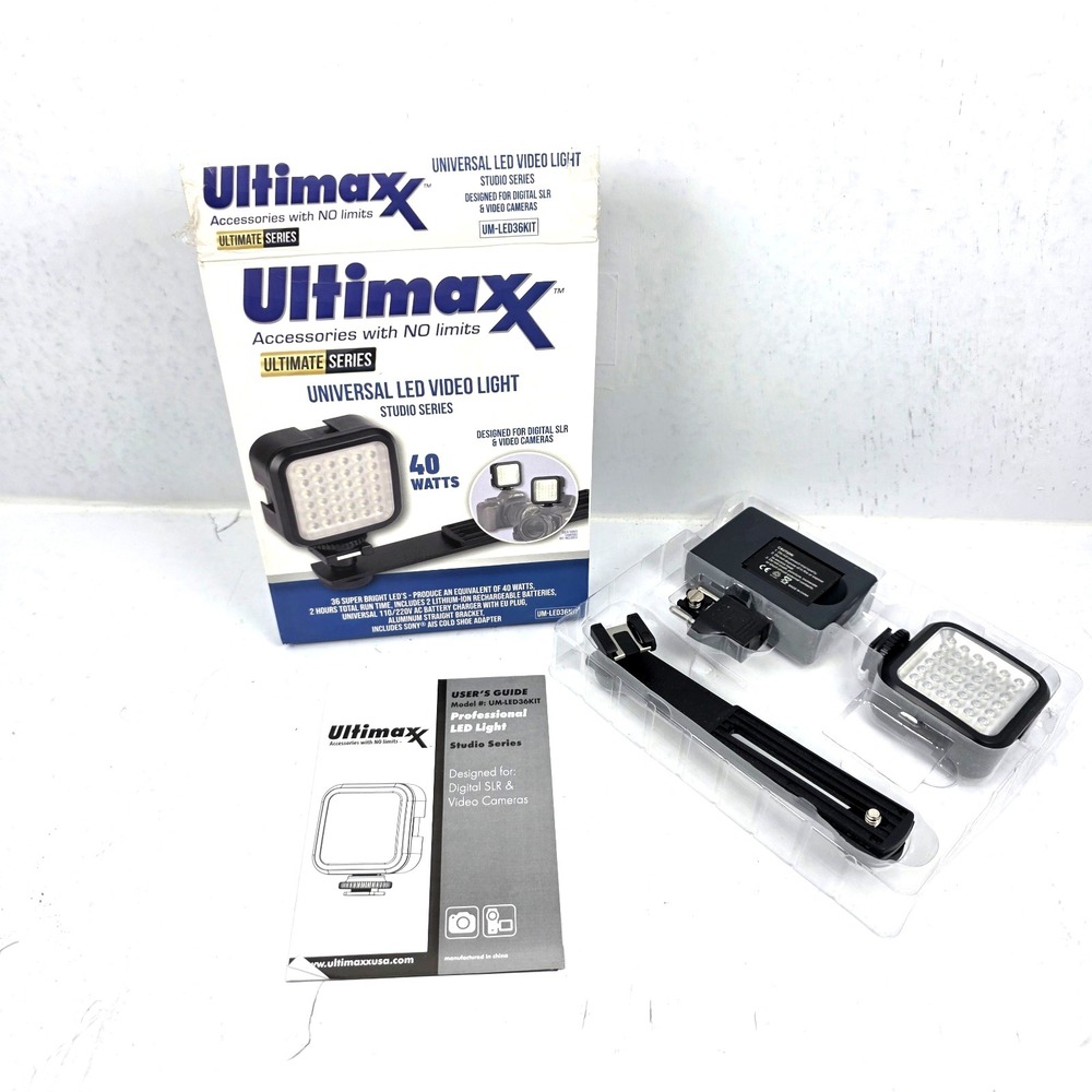 Ultimaxx Universal LED Video‎ Light Kit 40W For Digital SLR & Video Cameras NEW